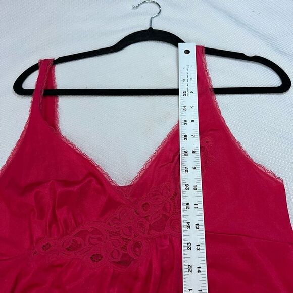 Vintage Hot Pink Long Nylon Lingerie Slip - Picture 9 of 10